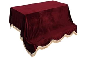 Demeras klavier abdeckung,Full Piano Cover Klavierinstrumente Zubehör für verschiedene Stile Klavier(rot), Spielzubehör