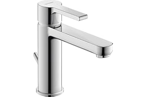 Duravit B21020001 bateria umywalkowa/bateria umywalkowa B.2, rozmiar M | armatura z ceramicznym wkładem, odpływem i elastycznymi przyłączami | wysięg: 139 mm, ciśnienie robocze: 3-5 barów, chrom