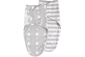 SOARWG KIDS Baby Swaddle Blanket Wrap, Baby Nursery Swaddling Set regolabile per neonati 0-3 mesi, morbido cotone organico per neonato, Baby Essentials per la bambina e il ragazzo, 4 pezzi