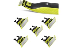 POWAKKA Cuchillas T-Blade de repuesto compatible con OneBlade de acero inoxidable x5