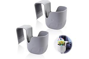 LZYDKH Getränkehalter Kindersitz, 2 Stück Rollstuhl Becherhalter Autositz Flaschenhalter für Autositzbecher Universal Becherhalter für Rollstühle Kompatibel mit Den Meisten Autositzmodellen Grau