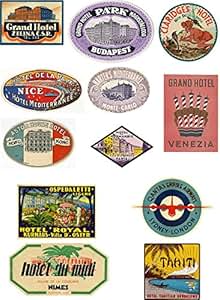 Vintage Style Travel Suitcase Luggage Labels Set Of 12 vinyl stickers set 3 of 4: Amazon.co.uk ...