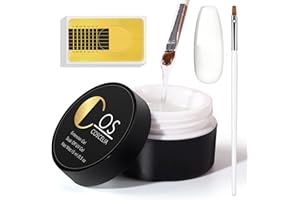 COSCELIA Gel Trasparente, Gel UV per Ricostruzione Unghie con Pennello e Cartine, Nail Art Kit