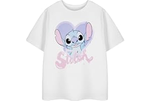 Disney T-Shirt Lilo & Stitch pour Filles | T-Shirt Graphique à Manches Courtes pour Enfants | Vêtements de Personnages de Dessins animés Mignons Options | Haut en Coton Confortable pour Enfants