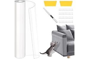 Kazaigou Kratzschutz Sofa Katze Transparent 5m x 43cm, Katzen Kratzschutz Selbstklebend Tape Extra Lang - Anti Kratz Folie für Katzen Flexibler Schnitt - Sofaschutz Katze für Moebel Couch Tür Wand