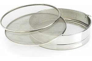 Artame ART69520 – Tamis à Farine - Tamis à Pâtisserie 3 Grilles Interchangeables avec Mailles Fines, Moyennes ou Grosses - Inox, Ø 20cm