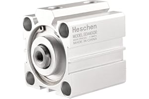 Heschen Cilindro pneumatico compatto in alluminio, SDA 40-30, alesaggio 40mm, corsa 30mm, attacco PT1/8'', doppio effetto