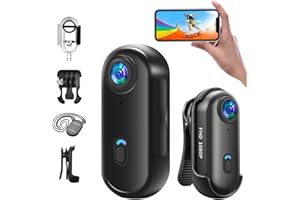 Baobylon Action Cam 1080P,Mini Sportkamera WiFi mit 64G Speicherkarte,Unterwasserkamera,Freihand-POVs,Überall Anbringbar,Helmkamera Motorrad Fahrrad Bodycam Körperkamera,Mini Kamera, Schwarz