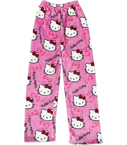 Pyjama Hose Halloween Weihnachten Für Damen Und Kinder - Pyjamahose Damen Lang Flanell Schlafanzughose Flauschige Schlafhose Plüsch Kuschel Schlauch Cartoon Kuschelhose Herbst Winter Schwarz Weiß