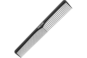 Peine de carbono antiestático FABCARE - Peine de peluquería irrompible de carbono sintético altamente resistente - Peine de corte de pelo y peinado para peluqueros - Peine de pelo de caballeros
