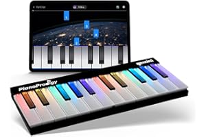 Gemini Sound PianoProdigy: Tastiera MIDI Wireless Illuminata a 24 tasti GPP-101, È Necessario Connettersi al Dispositivo iOS/Android per l'Audio, Espandibile, Bluetooth, Portatile