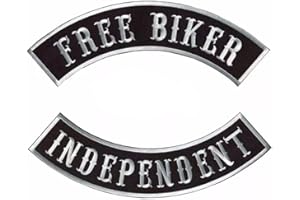 SUMA SHOP Kit de 2 patchs Skull, Independent Free Rider, Grand X Gilet Ou Veste