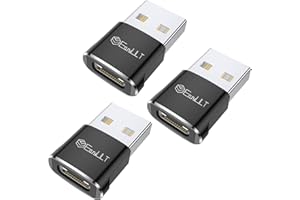 EasyULT Adattatore USB C Femmina a USB Maschio (3 Pezzi), Adattatore USB Tipo C, Ricarica Rapida e Trasferimento Dati per Phone 16 15 14 13, Samsung Galaxy S23 S22 y Otro Dispositivo USB C-Nero