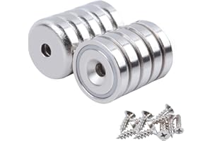 OCEUMAOA Aimant a Visser Puissant 6kg Gros Aimant Neodyme Super Puissant Contre-alésage avec Manchon en acier,Magnet 16mm 10 Pièces