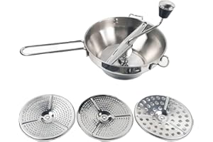 Eryks Wholesale Stainless Steel Heavy-Duty Rotary Food Mill- Grinder Mash with 3 Milling Discs - Easy to Turn Comfortable Kitchen Handle - Vegetable Fruit Grater for Potato, Sauces, Tomato