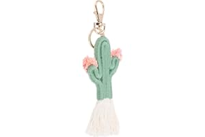 SOIMISS Porte- Clés Cactus Porte- Clés Pompon Porte- Clés Mignons pour Femmes Boho Suspendu Ornement de Fait à La Main