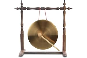 GENERIC Gong With Mallet Brass | Feng Shui Brass Gong, Chinese -ni Desktop Gong Musical Instruments, Portable Brass Tam, Oriental Chinese Mysterious Decor Gi-fts Great For Sound Healing Home Or Office