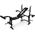 Klarfit Panca Addominali Multifunzione Con Porta Bilanciere E Manubri Bodybuilding (160 Kg, 2 Manubri, Acciaio)