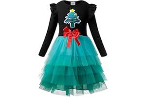 VASCHY Vestidos de Niña, Vestido Manga Larga Vestido Unicornio Princesa Mariposa Sirena Vestidos Ropa Tul Fiesta de Verano Vestido Festivo 2-10 años