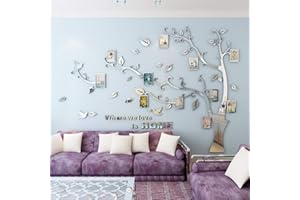GUANGMU Tree Wall Stickers 3D DIY Tree Wall Decal Art Murals Large Family Photo Frames Tree Decoration for Living Room Bedroom Restaurant Home Decor