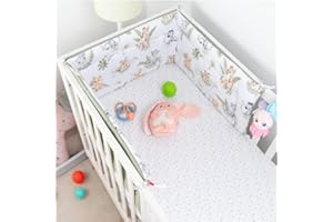Babysafe Paracolpi Lettino e Culla Neonato 100% Cotone Paracolpi Lettino 3 Lati 180x30 cm Air Mesh Il Paracolpi Culla Morbido e Consistente Garantisce al Bambino un Ambiente Sicuro per la Nanna|F5