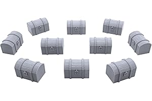 EnderToys Chests, Terrain Scenery for Tabletop 28mm Miniatures Wargame, 3D Printed and Paintable