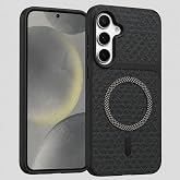 Coverzone Samsung Galaxy A35 ile uyumlu Karbon Kaplama Telefon Kılıfı, MagSafe ile Uyumlu, 2 mm Y&uuml;kseltilmiş Kamera Korumalı,