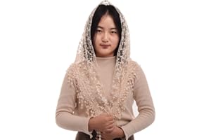 BLESSUME 1piece Frau Dreieck Muster Schleier Klassisch Mantilla Weich Spitze Kapelle Schleier