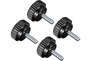 CoCud Manopole Serraggio Zigrinate, M8 x 25mm Maschio Filettatura 25mm Testa, Termoindurente Plastica Pollice Vite Impugnatura Bullone Pomello Nero - (per Tornio Macchinario), 4Pz