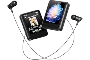 PINHUI 64Go Lecteur MP3 Bluetooth 5.3 écran Tactile Portable baladeur mp3 Lecteur Musique Enfant avec Haut Parleur intégré, Radio FM, Enregistrement,supporte la Carte TF 128 Go,Musique relaxante et détente