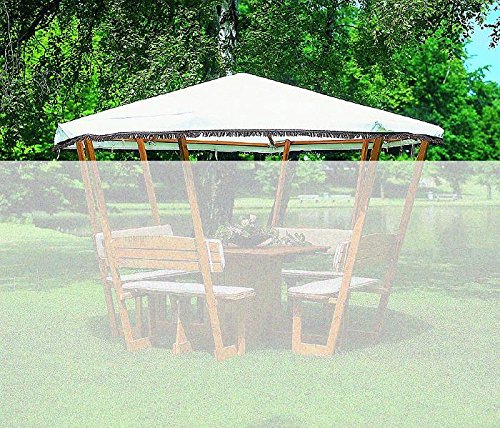 Ersatzdach Pavillon ROSENHEIM wahlweise in weiß o. grün Gartenlaube Holzpavillon (Grün)