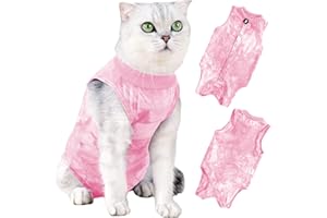 Mezrkuwr Body para gatos después de la castración quirúrgica para gatos, ropa suave de una sola pieza, collar de gatito, alternativa quirúrgica, traje de recuperación para gatos (S)