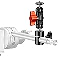 NEEWER 1/4” Screw Mount Adapter with Dual Joint Tilt for C Stand Boom Arm, Mount Converter with Double Ball Head, for Flash Bracket Photography Light Stand Overhead Camera Mount, UA004