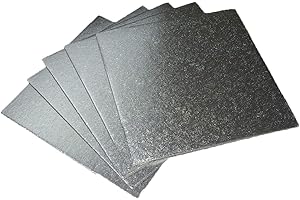 LARRYROO Square Cut-Edge Cake Boards Decoration Support Cards (5, 6 Inch)