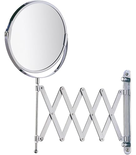 7Trees 20 cm retro badkamer opvouwbare wandhouder make-up spiegel flip telescopische schoonheid spiegel (zwart antiek messing