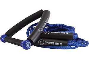 Hyperlite 2023 25FT Surf Rope With Handle - Blue - 10” Handle - Thick Braided Rope