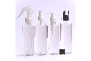 LIMAT 200ml Spray Bottles Small, Hair Spray Empty Bottle For Women, Hair Water Spray Bottles for Hair Oiling Bottle, Beauty Water, Perfume, Rosemary, Travel Toiletry Small Plastic Bottles (Pack of 4)