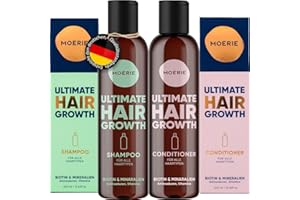 ‎MOERIE Mineralstoffshampoo & Haarconditionerset – Für Längeres, Dichteres, Volleres Haar - Vegane Haarprodukte – Parabenfreie Haarprodukte – Stoppen Sie den Haarausfall (Shampoo & Conditioner)