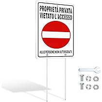 Cartello 'Strada Privata' In Alluminio - 15x20cm, Perfetto Per Esterno E Interno - Foto 2