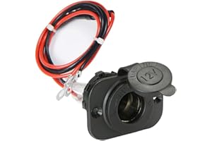 Digit.Tail Presa accendisigari per auto, impermeabile, con fusibile (250 V, 10 A), cavo (18 AWG - 1 m) e pannello, adattatore di presa di alimentazione da 12 V/24 V per auto, barca, moto