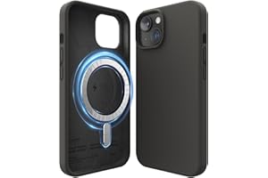 ‎ELAGO Elago Magnetyczne silikonowe etui kompatybilne z iPhone’em 14 (6,1”), działa ze wszystkimi akcesoriami MagSafe, wbudowane magnesy, płynny silikon premium, ochronne, czarne