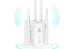 FLEXIVER All-New WiFi Extender, 1200Mbps WiFi Repeater for Home w/Ethernet Port, 2.4GHz & 5GHz Dual Band Internet Repeater WiFi Signal Extender, Up to 8000Sq. ft and 35+ Devices(White)