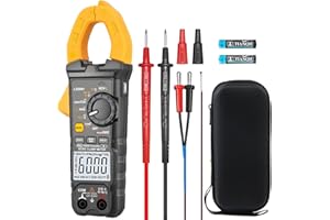 GALOOK Pince Ampèremétrique, 6000 Comptes Multimetre Automatique Numerique Professionnel, Voltmetre, Amperemetre pour Tension/Courant AC DC Résistance Continuité Capacité Diode Température NCV LIVE
