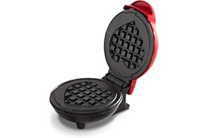 Dash DMW001HR Mini Maker Machine for for Heart Shaped Individual Waffles, Paninis, Hash browns, other on the & other on the go Breakfast, Lunch, or Snacks, Red