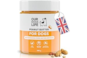 DogsLife Dog Peanut Butter - 100% Natural Peanut Butter For Dogs & Puppy - Healthy Source of Pure Protein Treat Paste Free From Palm Oil, Wheat & Gluten. No Added Sugar, Salt or Xylitol