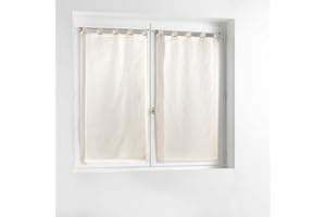 Douceur d'Intérieur, Coppia di tende con passanti (2 x 60 x 120 cm) Norine, effetto lino intrecciato