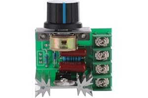 Keenso Thyristor Speed Controller, 220 V 2000 W Thyristor Motor Speed Control Adjustable Power Regulator for Various Electrical Devices, Such as Electric Lamps, Fans, Motors