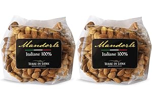 TERRE DI LIDIA SAPORI E SAPERI DI PUGLIA Terre di Lidia - Mandorle dolci grezze sgusciate (2 Confezioni da 500g) - Ricche di fibre, vitamine e proteine e sali minerali - Produzione 100% italiana: Puglia