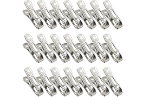 CHIHUTOWN 40 Pieces Stainless Steel Greenhouse Clamps, Garden Clips, Greenhouse Clips for Fixing Netting Cover Film, Stainless Steel Clothes Pins, Towel Clips