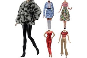 LANCE HOME Ropa para 29cm Muñeca, 5 Conjuntos Moda Abrigo de otoño Vestidos Pantalones Zapatos Sombrero Rompevientos para 29cm Muñecas Accesorios Bebé Regalos (G)